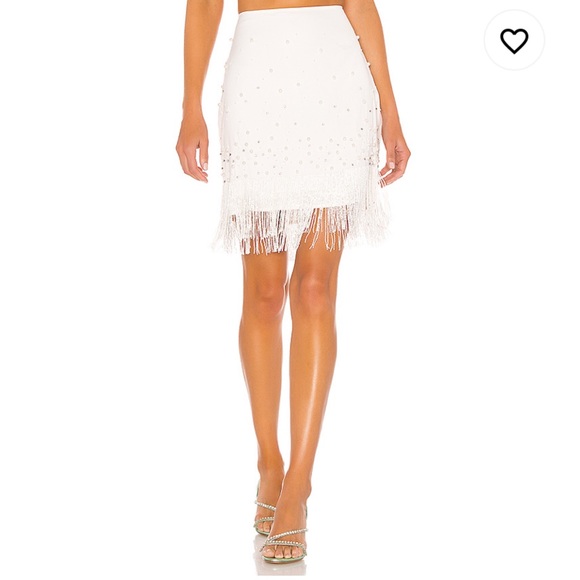 LPA ELISE FRINGE MINI SKIRT Beaded Rhinestone - Picture 2 of 12